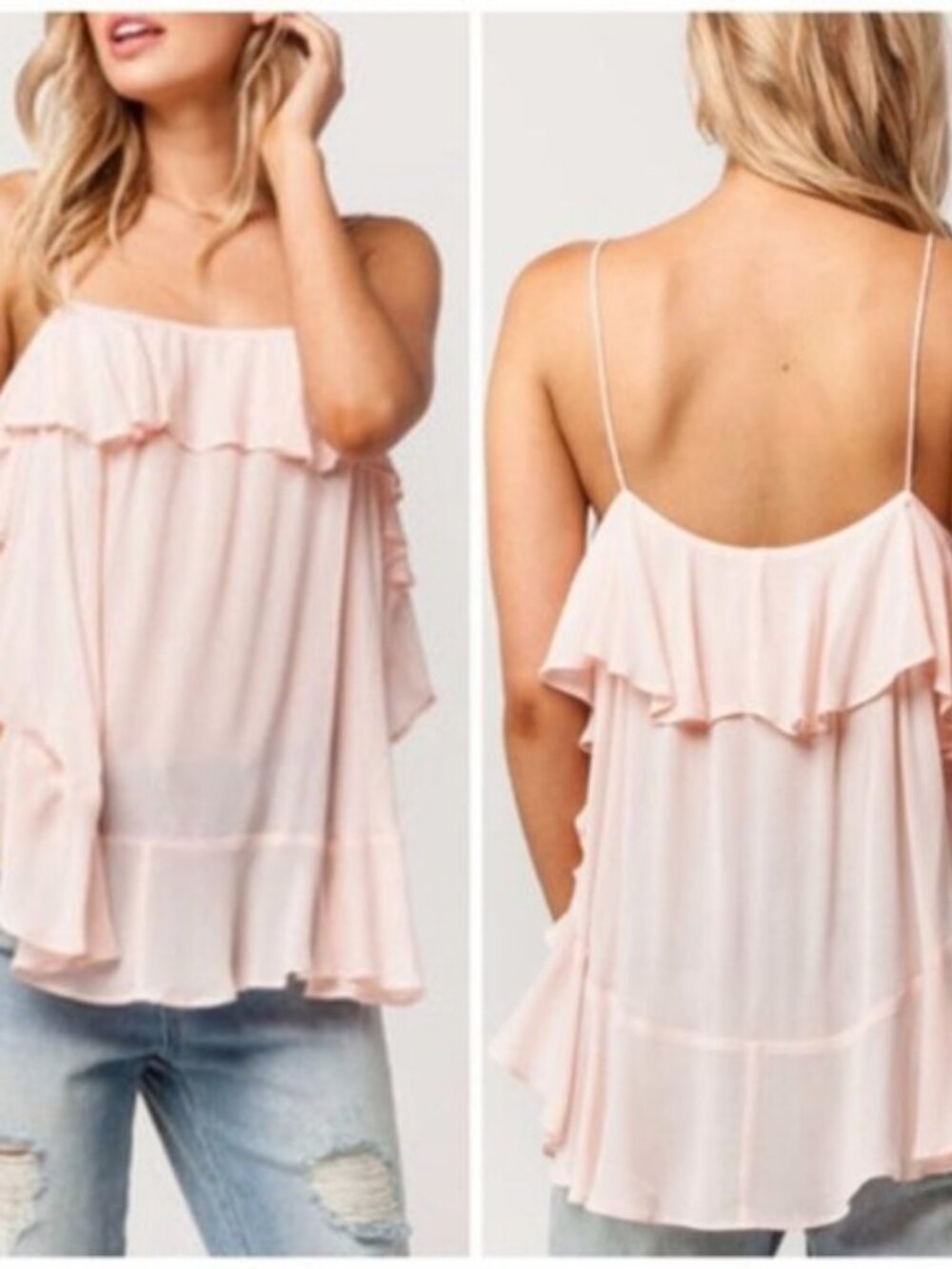 Free People | Cascades Ruffle Romantic Sleeveless Camisole | Size Extra Small